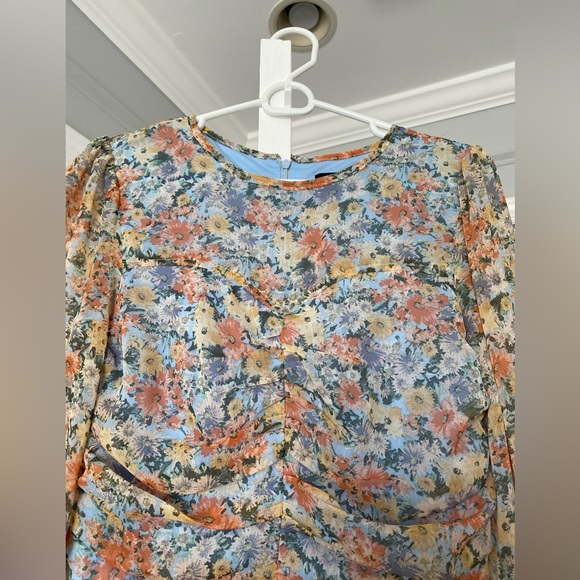 Nordstrom x Vici floral dress medium ruched chiffon - Picture 6 of 9
